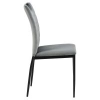 Nøra Fina eetkamerstoel | zwart metaal onderstel | stof Dublin - donkergrijs