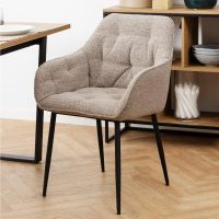 Kari armstoel | zwart metaal onderstel | stof Monza