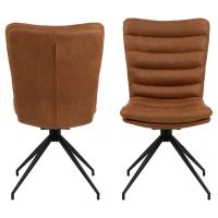Nøra Ivalo draaistoel | zwart metaal onderstel | stof Kentucky - cognac