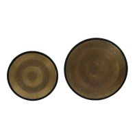 Light & Living Kome bijzettafel set van 2 - antiek brons/zwart