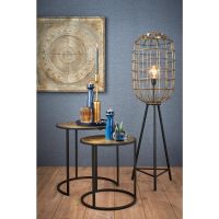 Light & Living Kome bijzettafel set van 2 - antiek brons/zwart