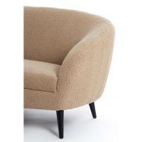 Almond 2-zitsbank - teddy zand/hout zwart