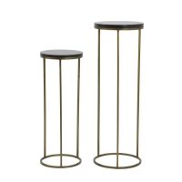 Sobrina zuil set van 2 - zwart agaat/antiek brons