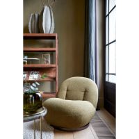 Light & Living Gumaca fauteuil bouclé - groen