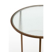 Light & Living Ferati ronde bijzettafels set van 2 - glas helder/goud