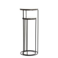 Light & Living Laica zuil set van 2 - marmer bruin/zwart