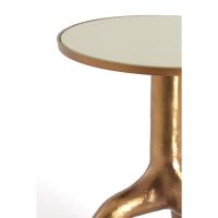 Light & Living Mello ronde bijzettafel Ø40,5 cm - glans bruin brons/glas taupe