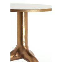 Light & Living Mello ronde bijzettafel Ø40,5 cm - glans bruin brons/glas taupe