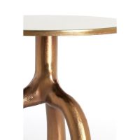 Light & Living Mello ronde bijzettafel Ø50,5 cm - glans bruin brons/glas taupe