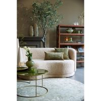 Light & Living Sjors rond vloerkleed ø200 - olijfgroen/lichtgrijs