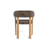 Nøra Pippa armstoel | zwart metaal onderstel | stof Juto - bruin