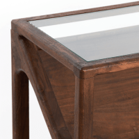 Yuki bijzettafel 119x41x80 cm hout/glas van het woonmerk Light&Living