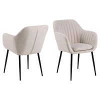 Nøra Lior armstoel | zwart metaal onderstel | stof Enjoy - zand