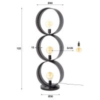 Guus vloerlamp 3L ring geperforeerd - charcoal