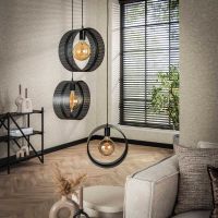 Guus hanglamp 3L ring geperforeerd - charcoal