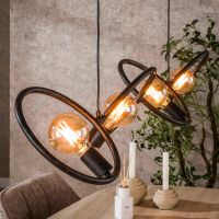 Hunter hanglamp 4-lichts - zwart