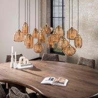 Dewey hanglamp 5+5+5 rib glas - amber color glas