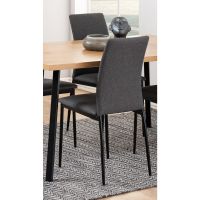 Seno eetkamerstoel | zwart metaal onderstel | stof Sawana - grijs