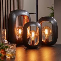 Conor tafellamp L - zwart nikkel