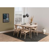 Nøra Leo armstoel | wit oak onderstel | paper plaits - naturel