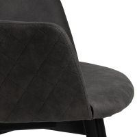 Freja armstoel | zwart metaal onderstel | stof Preston - antraciet