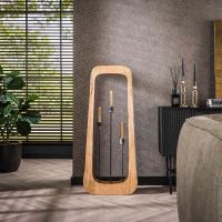 Hollie vloerlamp 3L - massief mangohout naturel