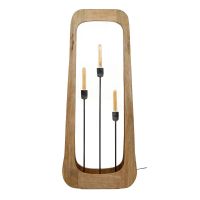 Hollie vloerlamp 3L - massief mangohout naturel