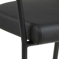 Havn armstoel | zwart metaal onderstel | PU leer - zwart