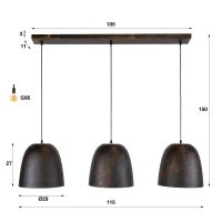 Fraaai Nove hanglamp 3-lichts - bruin