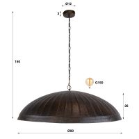 Fraaai Gerrit hanglamp 1-lichts ø90cm - bruin