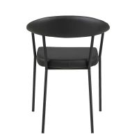 Havn armstoel | zwart metaal onderstel | PU leer - zwart