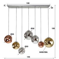 Gilian hanglamp 7L oud zilver van het woonmerk Fraaai