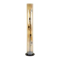 Fraaai Flores vloerlamp 5L tube amber glas - artic zwart