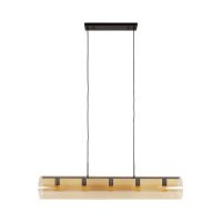 Fraaai Clarke hanglamp 5L tube amber glas - artic zwart