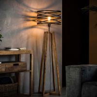 Fraaai Lewis vloerlamp twist houten kruisframe - grijs