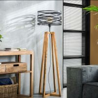 Fraaai Lewis vloerlamp twist houten kruisframe - grijs