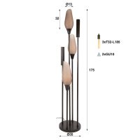 Fraaai Matthew vloerlamp 5-lichts - bruin melkglas