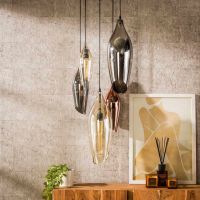 Fraaai Carmen hanglamp 5L getrapt cocoon mix glas - zwart