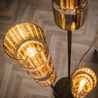 Duncan vloerlamp 3L getrapt cylinder glas - artic zwart