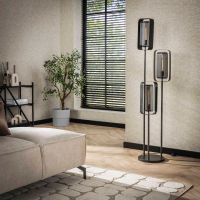 Kasey vloerlamp 3L - artic zwart