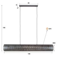 Fraaai Selena hanglamp 7L koker X mesh