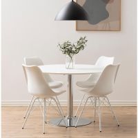 Nøra Sila eetkamerstoel | metaal onderstel | PU leer - wit