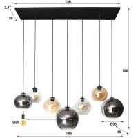 Fraaai Eleanor hanglamp 7L multi glas XL