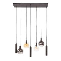 Bruno hanglamp tricolore 4+3-lichts - artic zwart