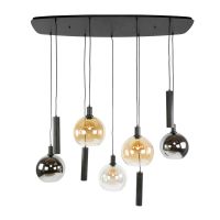 Fraaai Bruno hanglamp 5+4 lichts - zwart