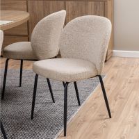 Nøra Kavo eetkamerstoel | zwart metaal onderstel | stof Monza