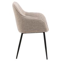 Nila armstoel | zwart metaal onderstel | stof Monza - beige