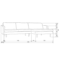 Rodeo chaise longue rechts bouclé naturel van het woonmerk BePureHome