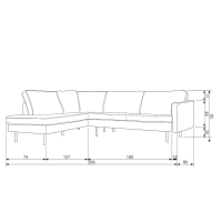 Rodeo hoekbank links bouclé naturel van het woonmerk BePureHome