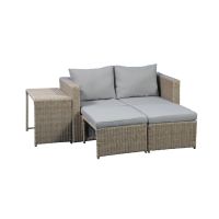 Nordic Home Cora 5 pcs loungeset wicker - beige/bruin